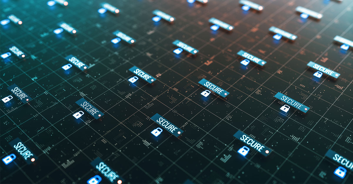 Futuristic data protection screen background