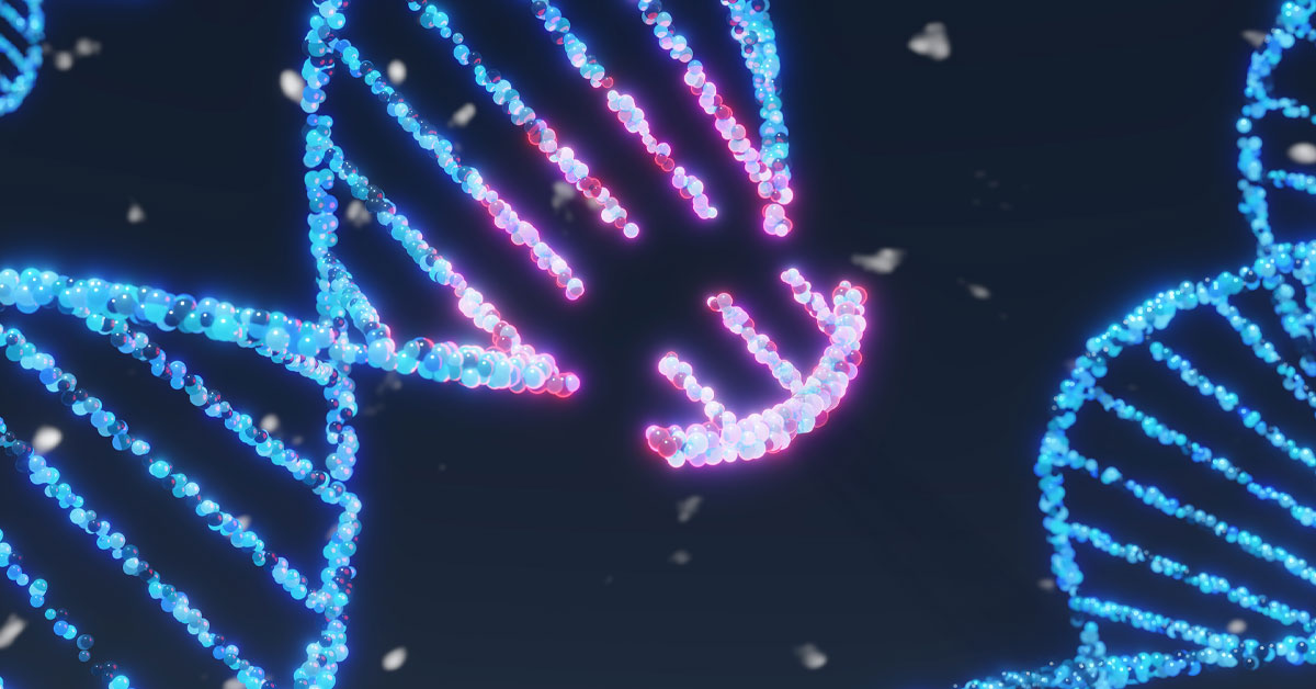 Illustration of gene segment separating from a strand of DNA